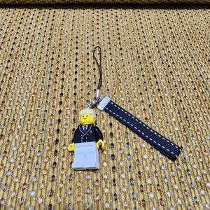 [NEW] LEGO Airport Pilot with Red Tie, Ponytail Hair Keychain